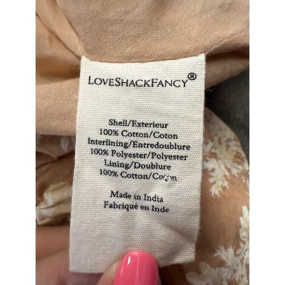 LoveShackFancy x Revolve Asa Mini Dress Espresso Foam Puff Sleeve L EUC Peach - Picture 12 of 13